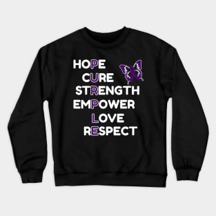 Purple Butterfly Fighting to HOPE LOVE ALZHEIMER AWARENESS Gift Crewneck Sweatshirt